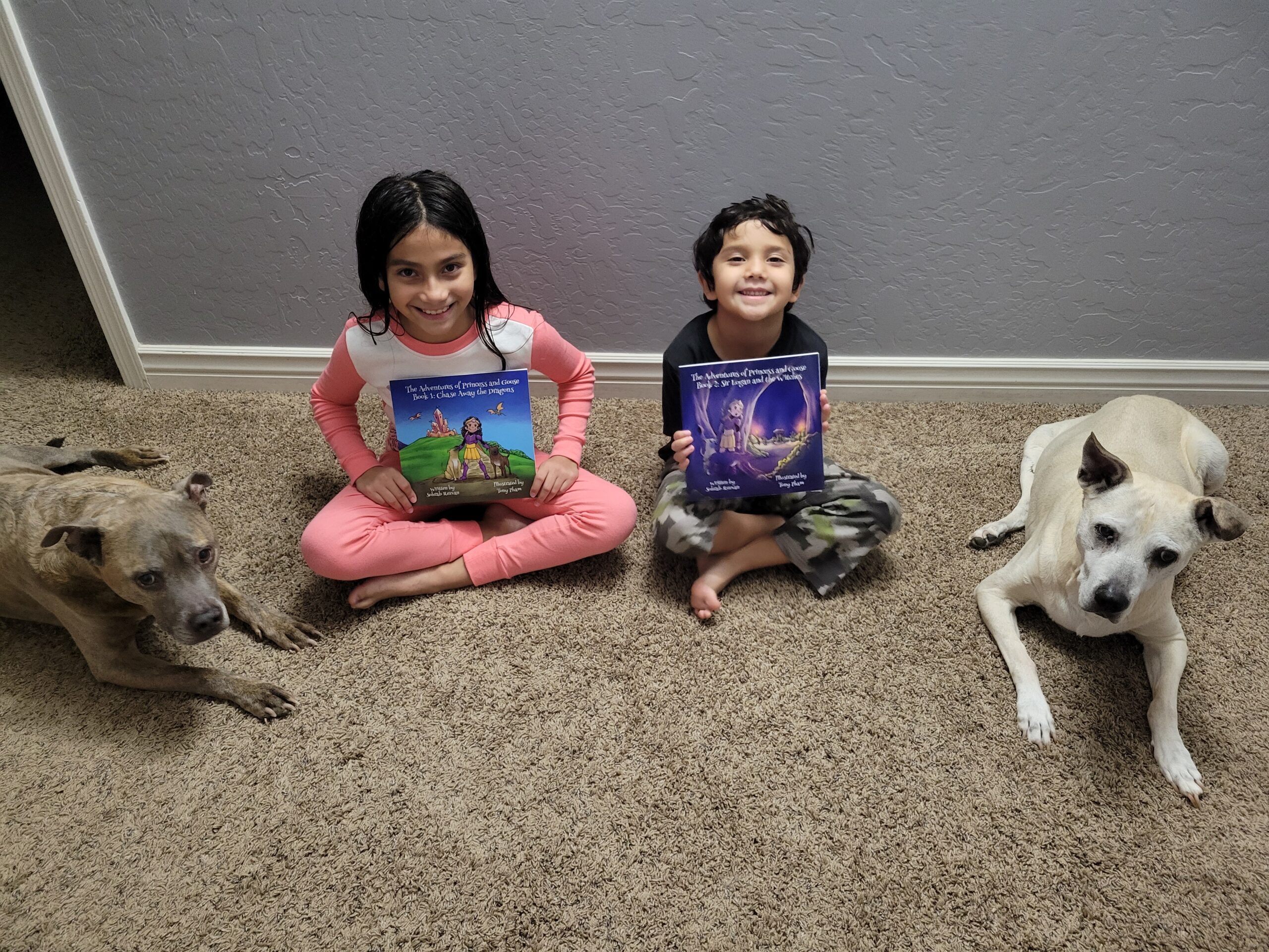 Family with Book 1 and Book 2